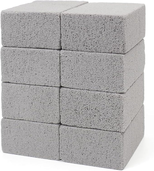 Non Scratch BBQ Grill Stone Cleaning Block Griddle Brick Oven Stone Scrubber Blackstone Cleaner, 8 Pack GrayMagic Stone for Removing Stains，Cleaning Flat Top Cookers，Toilet，Pool，Exfoliation Dead Skin