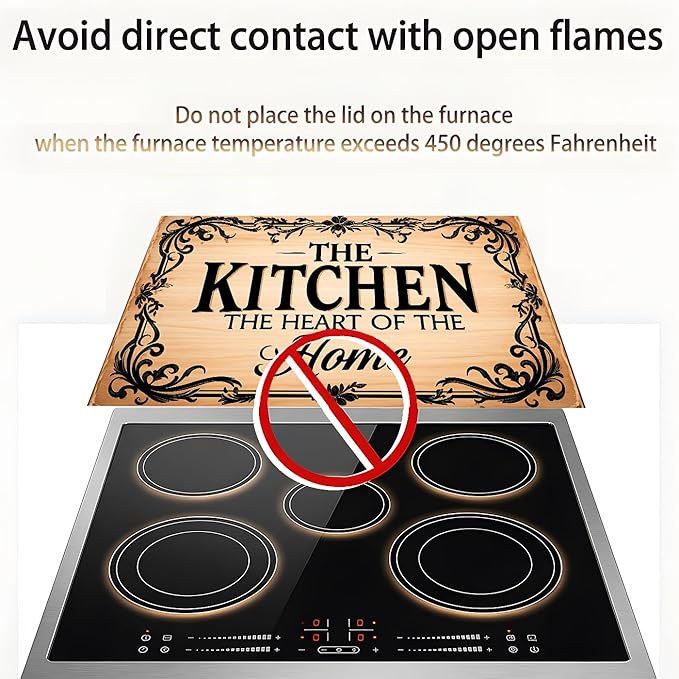Stove Top Covers for Electric Stove, Waterproof Stove Shield, Dust-Reducing Cooktop Cover, Multi-Use Counter Protector, 28.3 x 20.5 Inches, Rustic Kitchen Quote Decor（Kitchen）