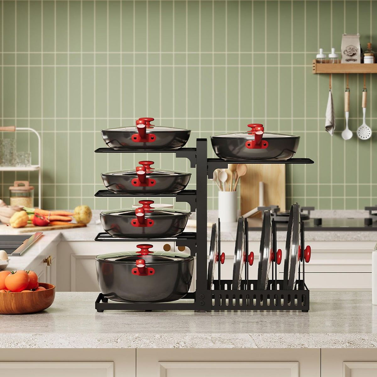 CHOEZON pots and Pans Organizer Under Cabinet, Pot and Pan - Image 1