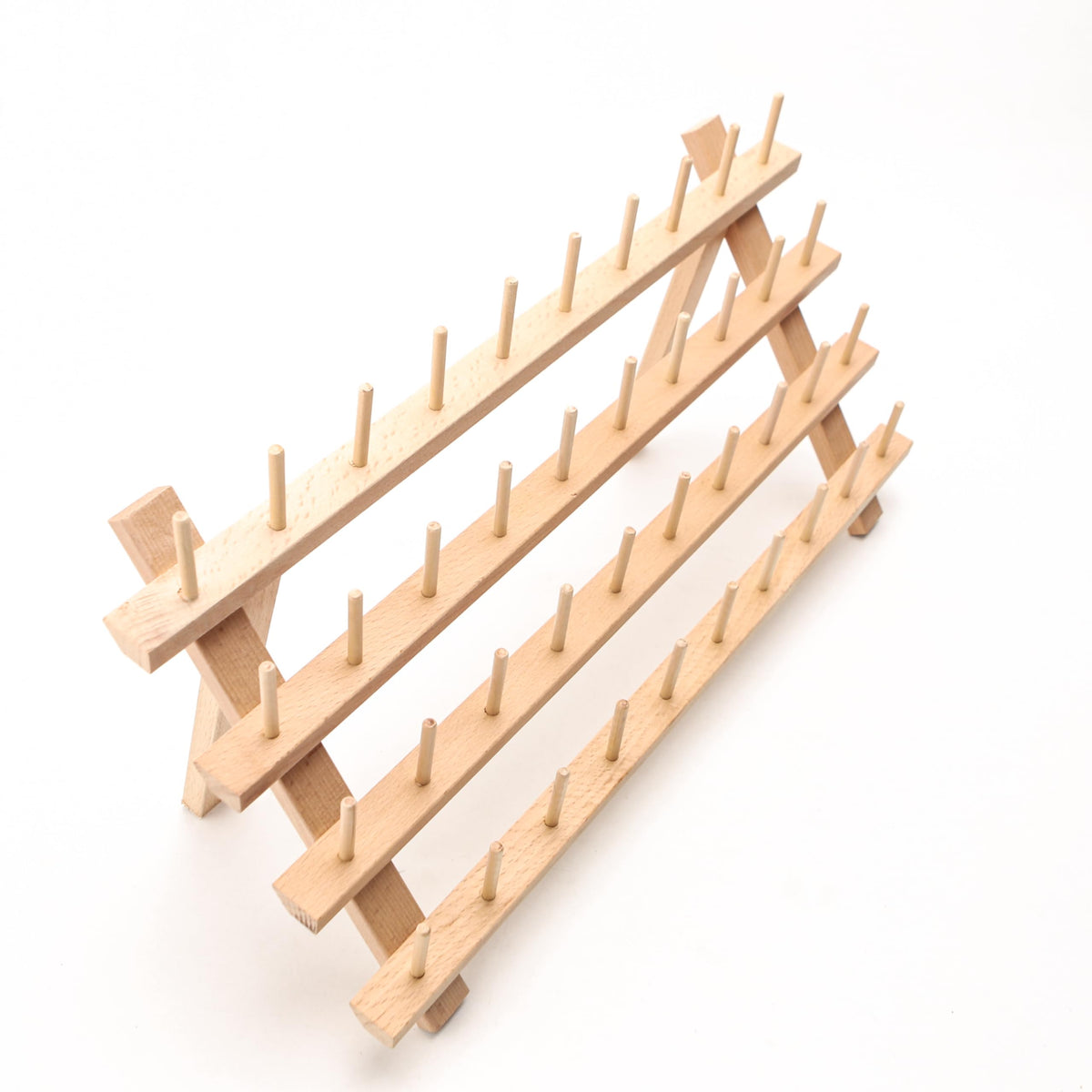 40 Mini Spools Solid Beechwood Free-Standing Thread Rack - Image 1