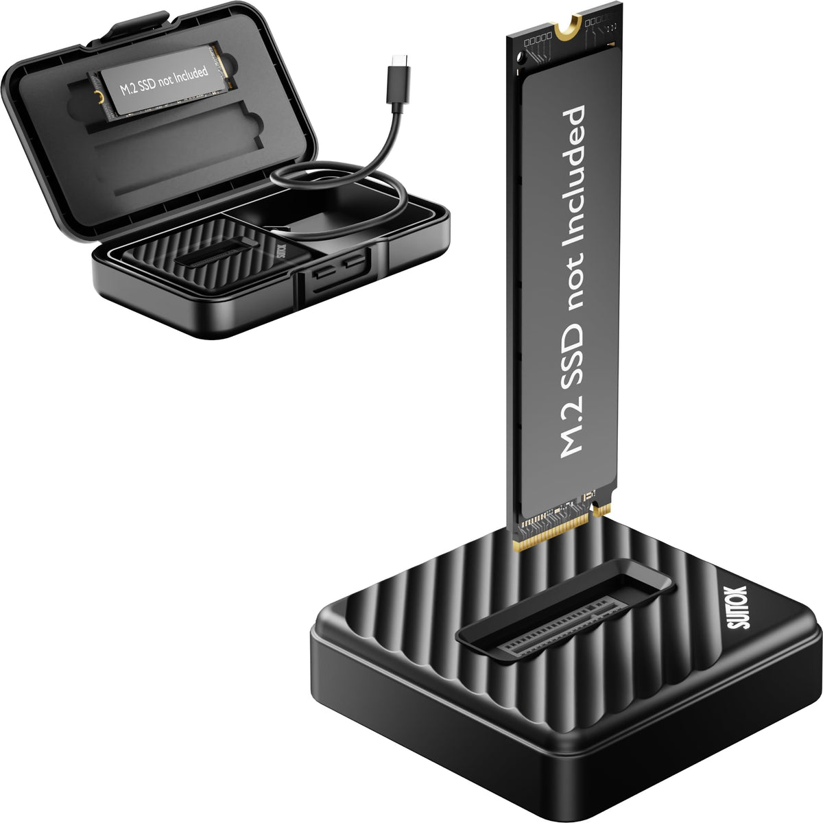 Tool-Free M.2 NVMe SATA SSD Reader Adapter with Storage Box - Image 1