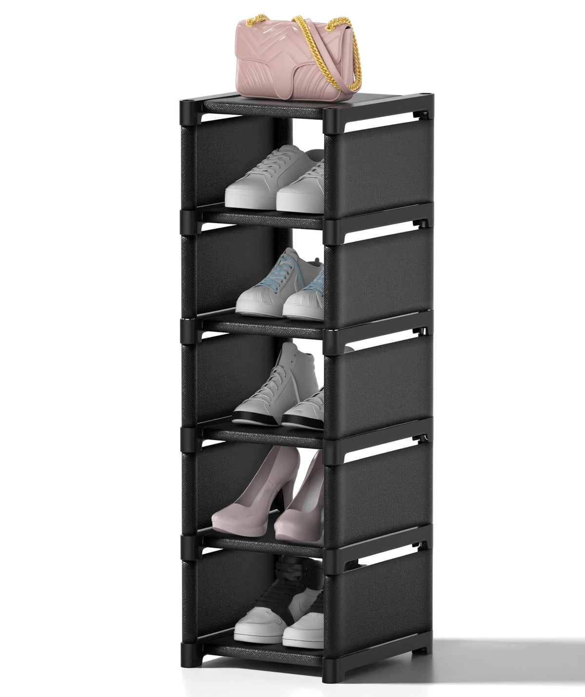 6-Tier Narrow Shoe Rack, Vertical Small Space Shoe Organizer - Image 1