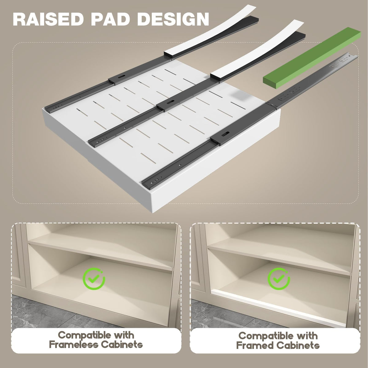 Seinloes 2 Pack Pull Out Cabinet Organizer 22" Deep, | All Products - Image 69