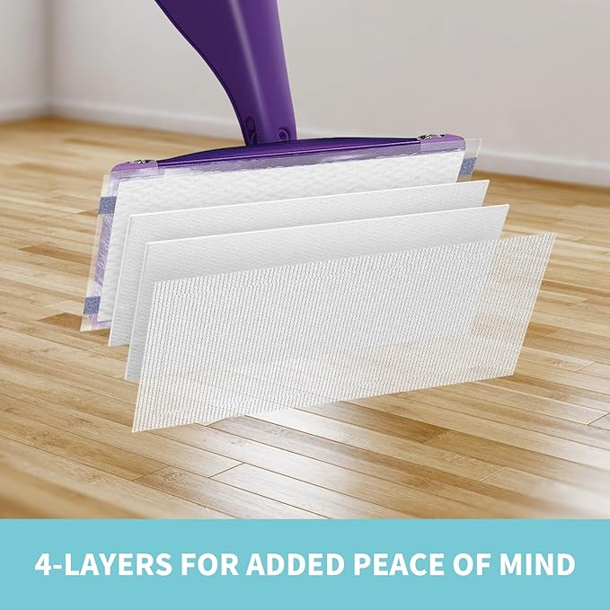 AIR U+ Disposable Mop Pad Refills for Swiffer Wet Jet Mops, Thickned and Absorbent Wet Pads Refill, 60 Count