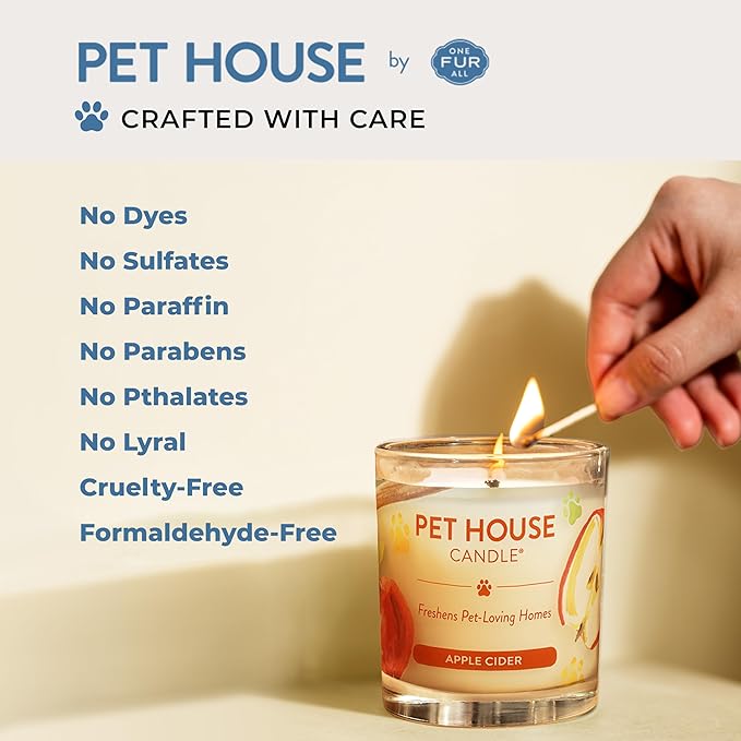 Pet House Candles, Scented Pet Friendly Candles, Clean Burning Plant-Based with a Natural Fiber Wick - BlackBerry Tea, 9 oz, 2 Pack