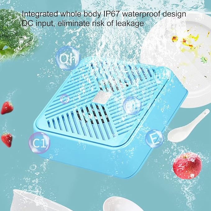 Mini USB Dishwasher, Blue Portable Dish Washing Machine with Ultrasonic Turbo Disinfection for Restaurant Travel Home Use