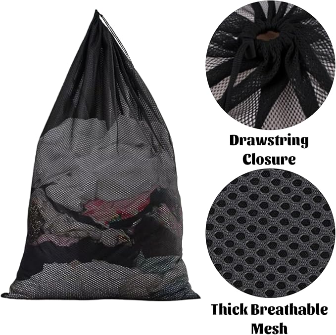 Laundry Bag Mesh Laundry Bags Mesh Wash Bags,Travel Laundry Bags For College Dorm Travel Family -23×34 Inch