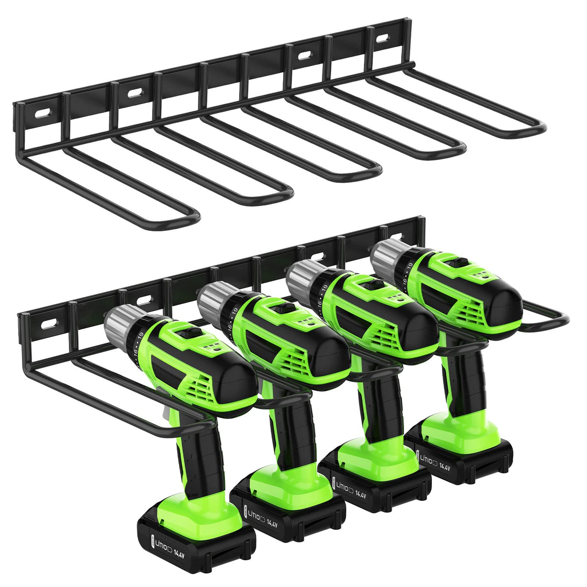 2 Pack Power Tool Organizer Wall Mount Drill Holder Storage Rack - Image 1