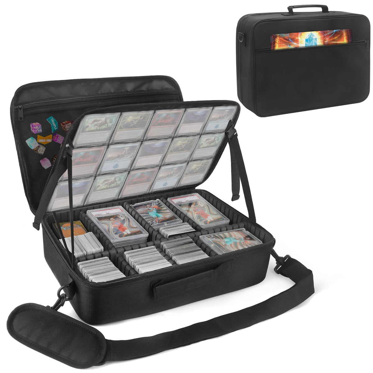 Card Deck Storage Bag for 2000+ Cards,3-Layer MTG Bag Card - Image 1