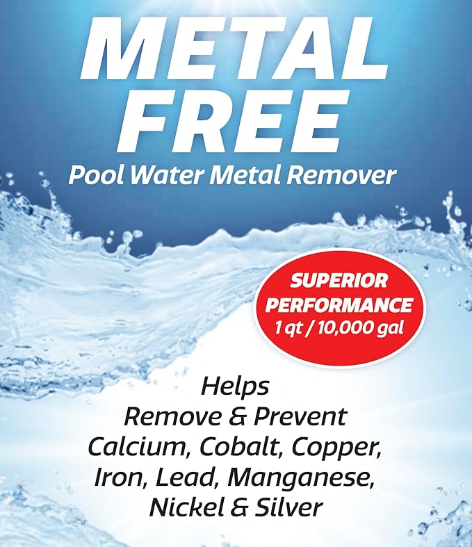 SpaChoice 1-Quart 2-Pack Premium Metal Free Pool Water Metal Remover, Pool Stain Remover, Made in USA