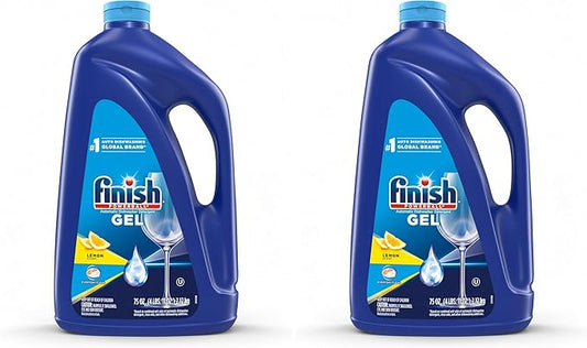 Finish Dishwasher Detergent Gel Liquid, Lemon Scent | 75oz | Pack of 2
