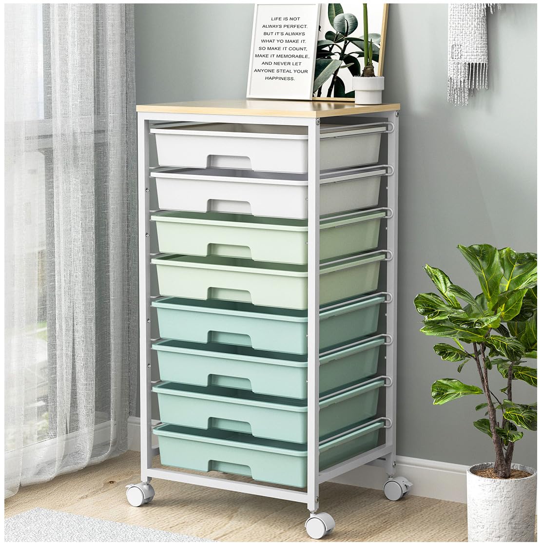 SYKIARIOL Rolling Cart with Drawers,Craft Organizers and Storage - Image 1