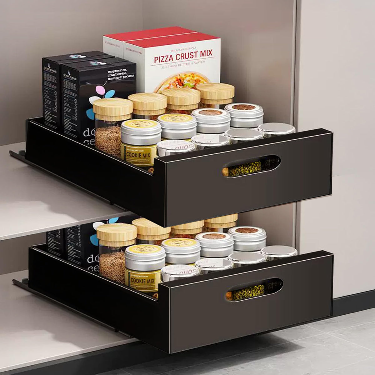 2 Pack Pull Out Drawers for Cabinets, 10" W x16.9" D Pull Out - Image 1