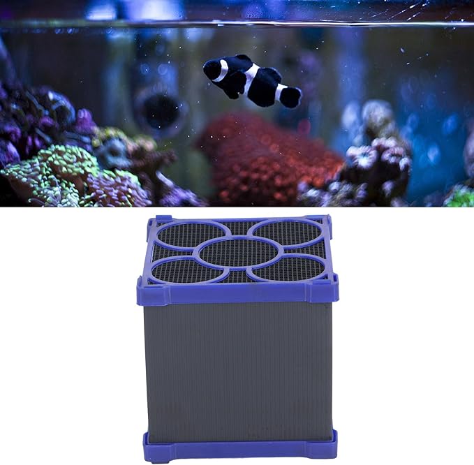 Pssopp Aquarium Water Purifier Cube Filter, High Efficiency Strong Filtration Activated Carbon Aquarium Filter for Ponds Fish Stock (10x10x10cm / 3.9x3.9x3.9in)