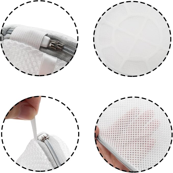 3 Pack Laundry Mesh Bags, Bra Wash Bag with Zips, Lingerie Bags for Laundry Washing Machine Underwear, Delicates, Socks(Grey)