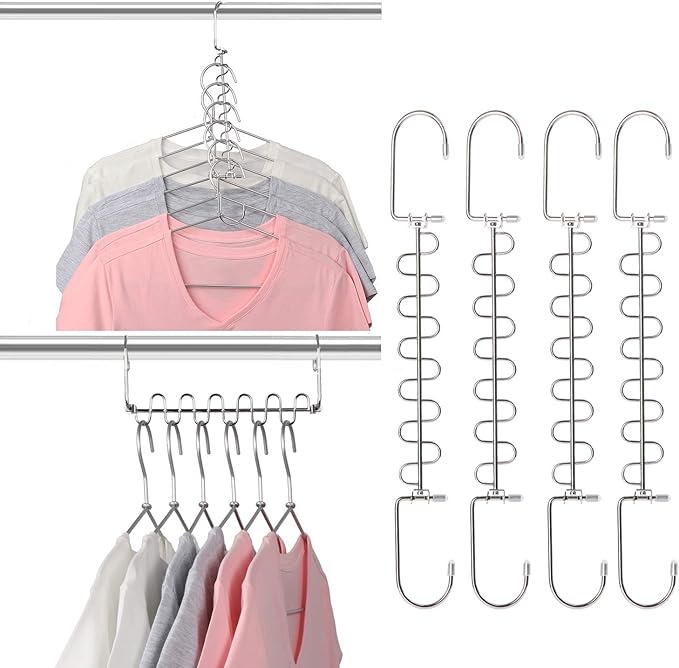 GEFTOL Metal Space Saving Hangers 12 Slots New Version Hanger Magic Cascading Hanger Closet Wardrobe Clothes Organizer(20 Pack)