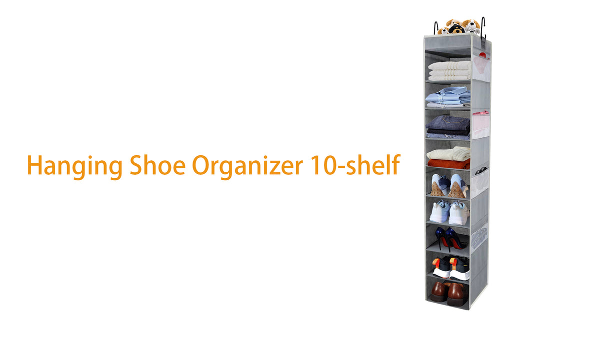 Large-Sized Hanging Shoe Organizer 10-Shelf, Sturdy Hanging - Image 8