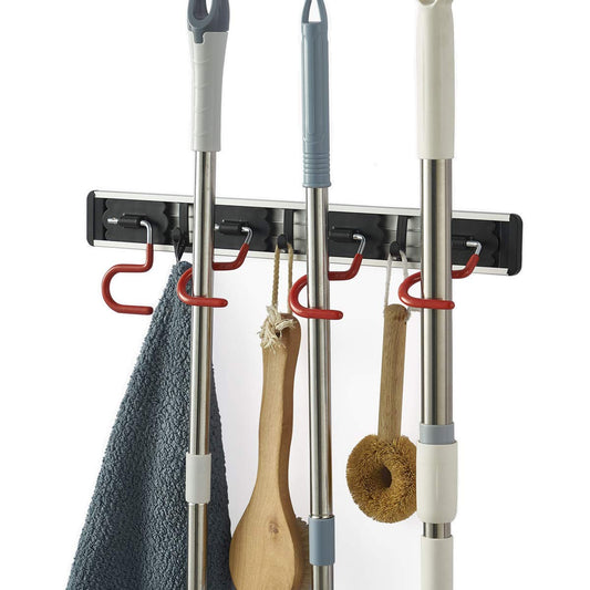 Wall Mounted Mop and Broom Holder Stainless Steel S Type - Image 1