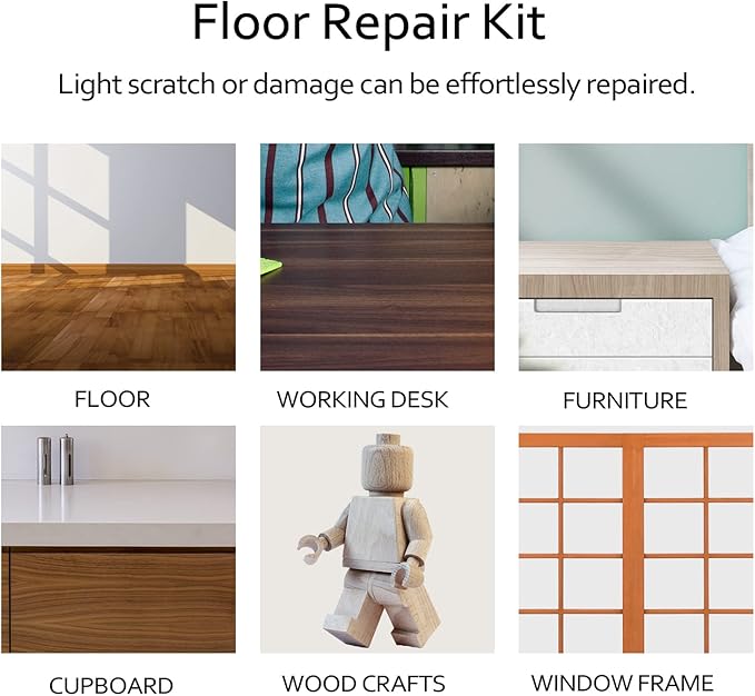 Floor Repair Kit, 11 Colors Wax Sticks and Heat Pen Floor Worktop Floor Furniture Repair Kit for Wooden Door, Floor, Table (1)