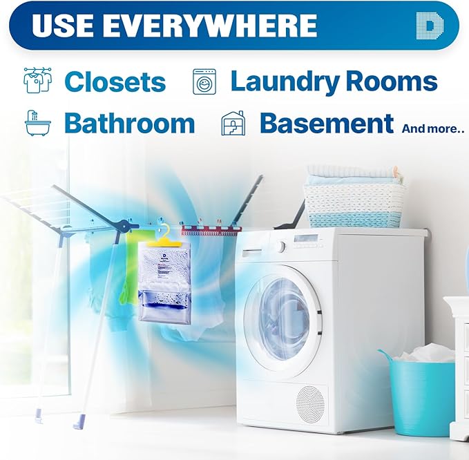 Dry & Dry 7 Pack Moisture Absorbers for Home, Basement & Bedroom - Small Dehumidifiers