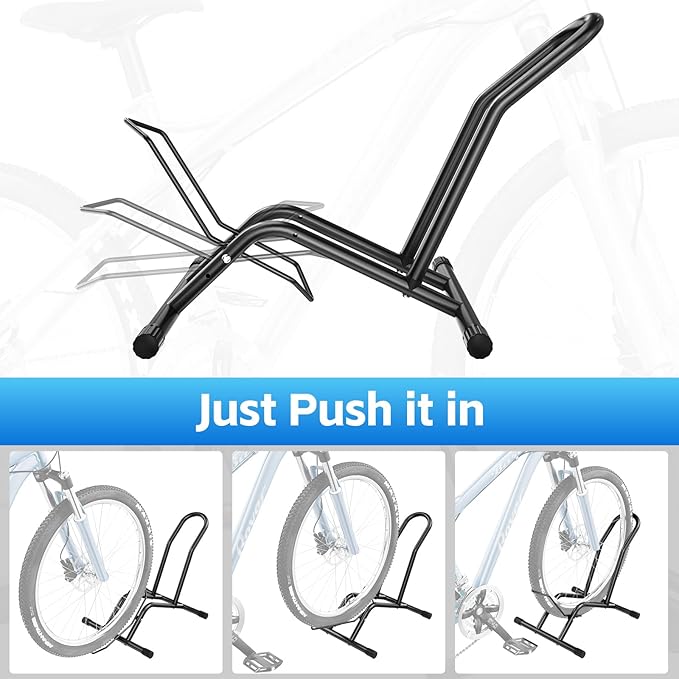 Bike Floor Stand Indoor Bike Stand for Garage/Home,Adjustable Bicycle Parking Stand Fit for 16"-29" Wheel Mini/Mountain/Road Bikes Heavy Duty Metal