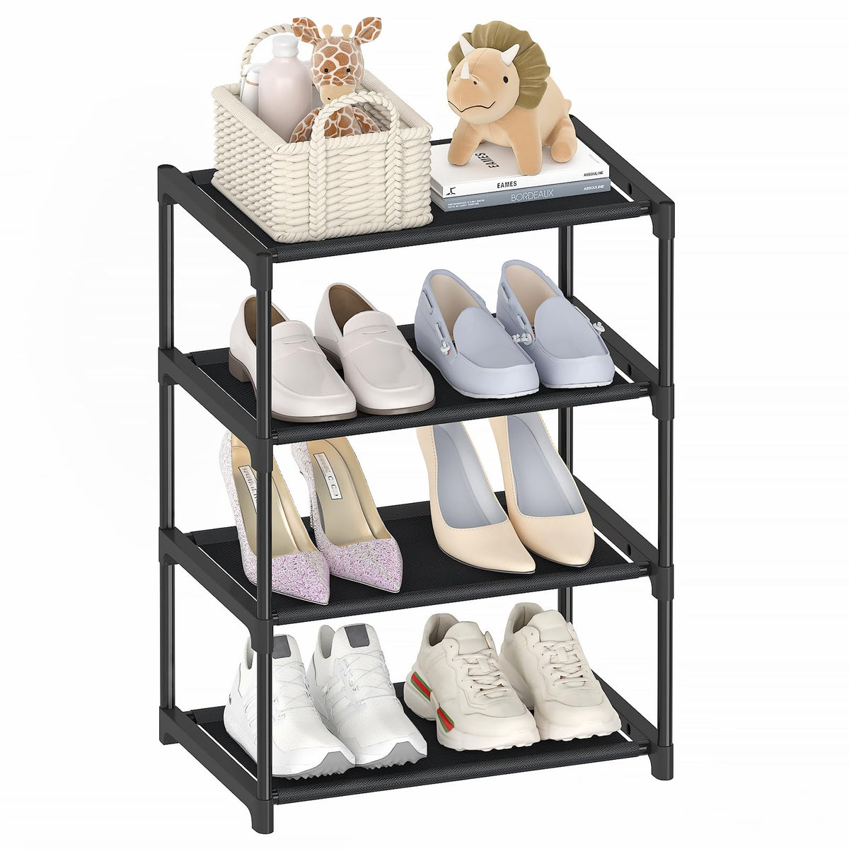 Autonomier 4 Tier Extra Small Shoe Rack (16.3" Wide), Space Saver - Image 1