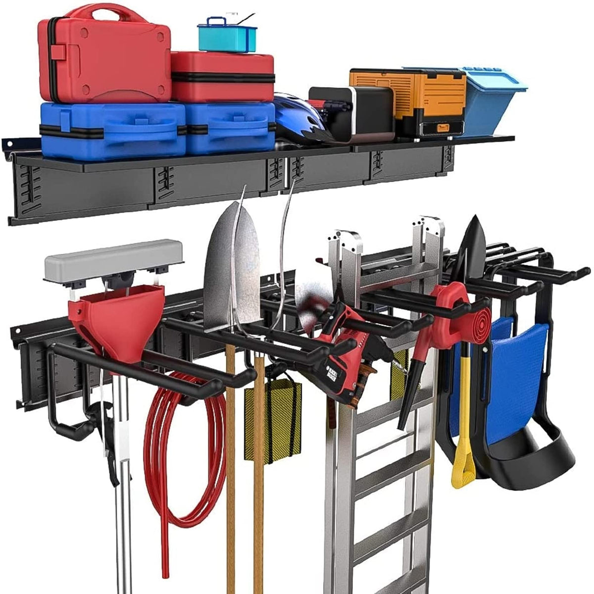 TORACK Garage Tools Storage Rack with Wall Mount Overhead shelves - Image 1