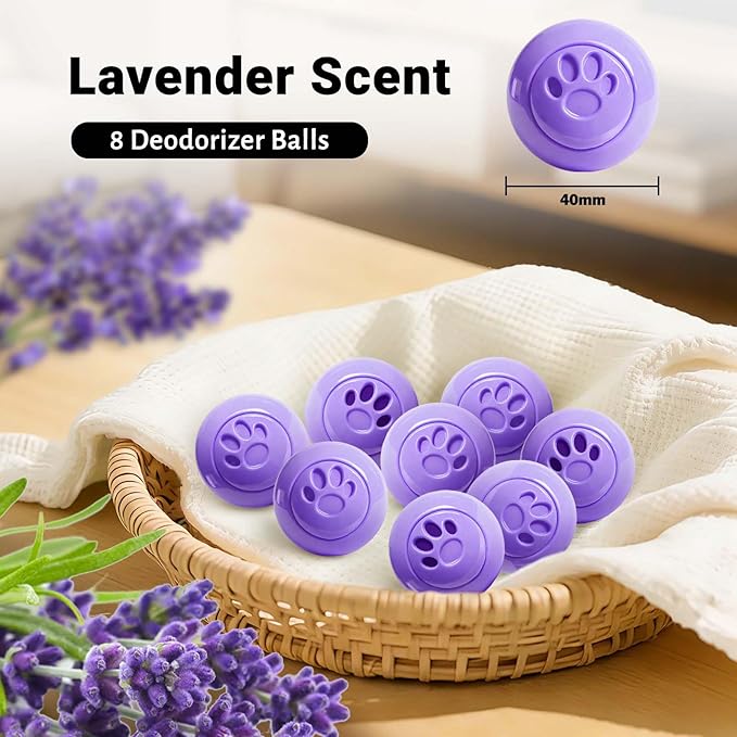 STRN Sneaker Deodorizer Balls 8 Packs Lavender Scent Shoe Odor Elimination, Scented plastic ball, Long-lasting Freshness Shoe Deodorizer for Sneakers Gym, Bags, Cars and Small Spaces