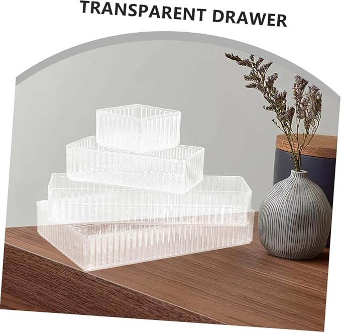 Angoily 18pcs Acrylic Drawer Organizers Desk Drawer Organizer Bins for Office Craft Supplies and Home Storage