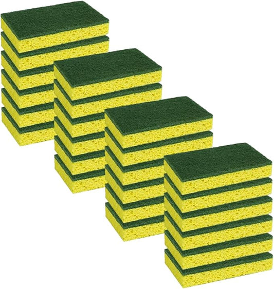 CELOX Non-Scratch Scrub Sponge for Washing Dishes, Yellow, 24Pack