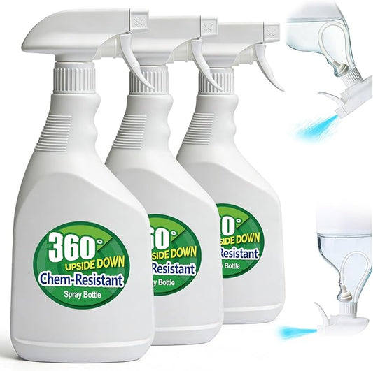 T4U Spray Bottles for Cleaning, 24 OZ Empty Spray Bottles Heavy Duty, Plastic Spray Bottles for Cleaning Solutions, Cleaning Spray Bottle for Household Cleaning Bleach, Industrial Chemical (3 Pack)