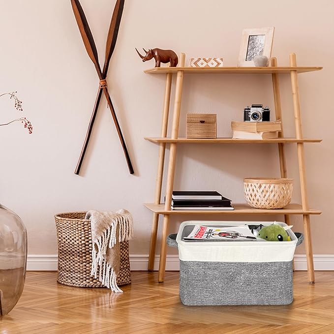 Lukeline Storage Baskets with Gift Bags and Ribbons, 15.5"X 11.6" X 9.4" Storage Basket Gifts Empty for Nursery Living Room Shelves Shower Gift Decorative Baskets for Organizing (Style 1)