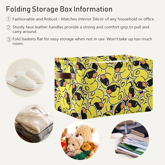 Duck Rectangular Storage Basket Organizer Bin Shelf Baskets For Clothes Gifts For Home Office Dorm