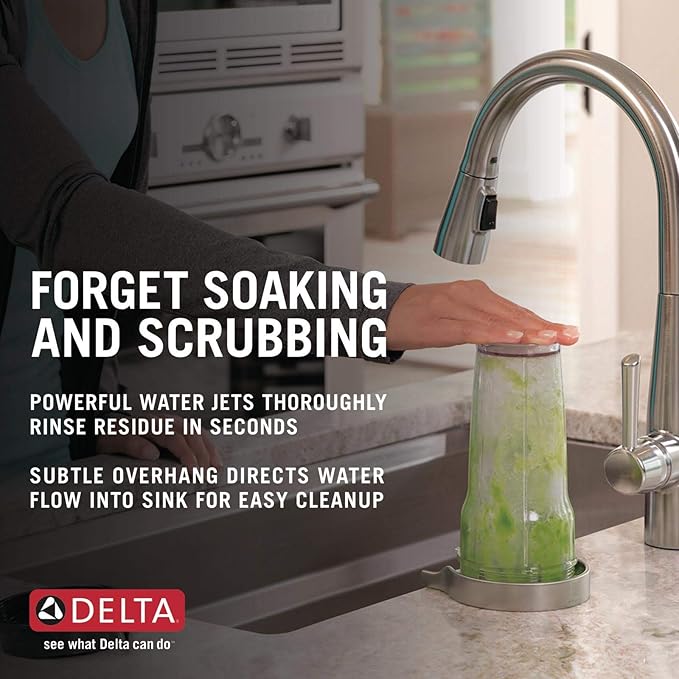 Delta Faucet Glass Rinser for Kitchen Sinks, Kitchen Sink Accessories, Bar Glass Rinser, SpotShield Stainless GR150-SP