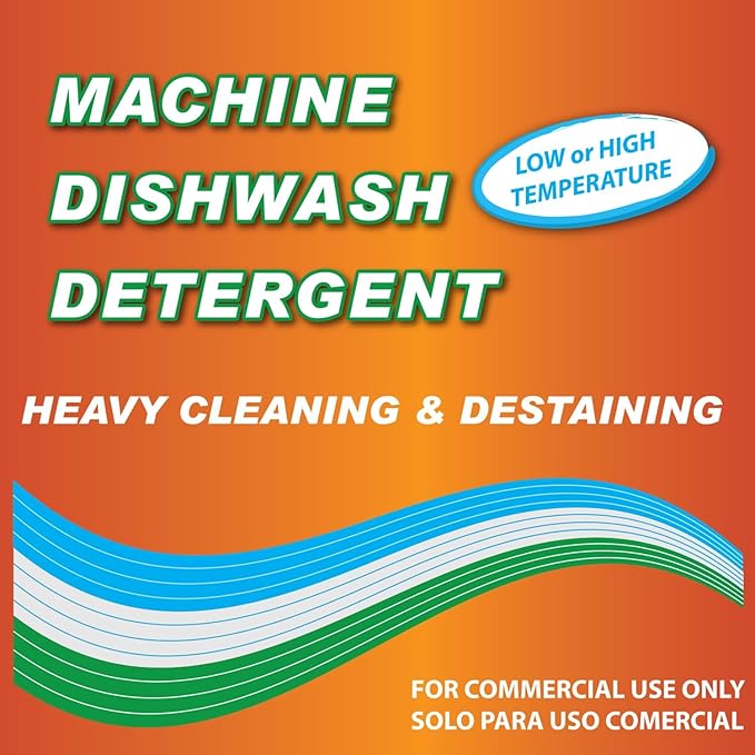 Quality Chemical Heavy Duty Liquid Alkaline Commercial Dishwasher Detergent - Industrial-Grade Formula Dissolves Food Stains, Grease, Grime and Residue - No Pre-Rinse Needed - Ready-to-Use 128oz
