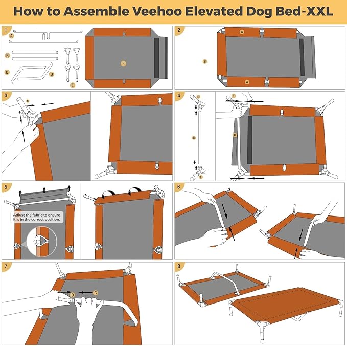 Veehoo Outdoor Elevated Dog Bed Large Sized Dogs, XXL Cooling Raised Dog Cots Beds Training Platform Off Ground Hammock with Breathable Mesh, No-Slip Feet, 59"x37.5", Grey