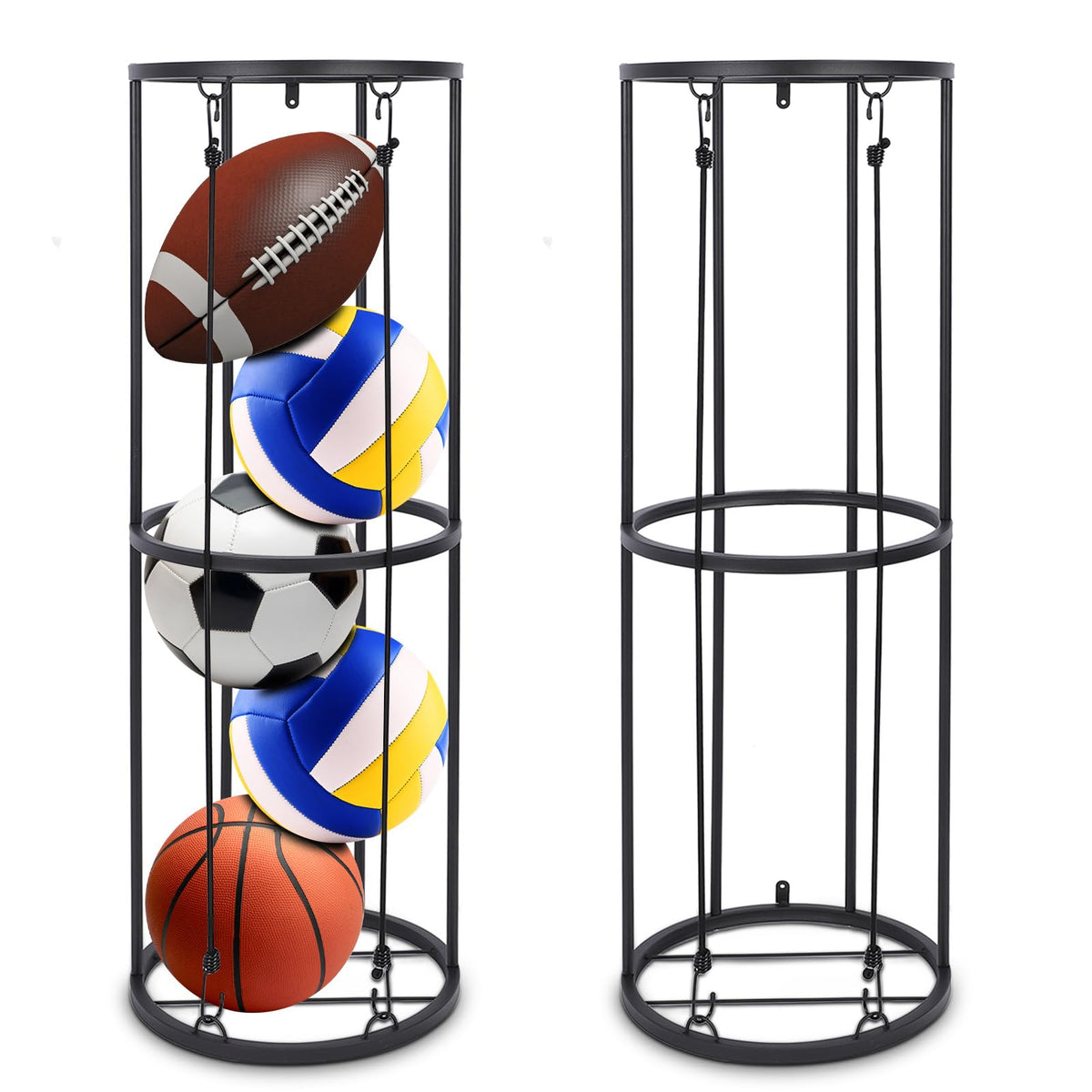 Vertical Ball Storage Rack, Wall-Mounted Garage Sports - Image 1