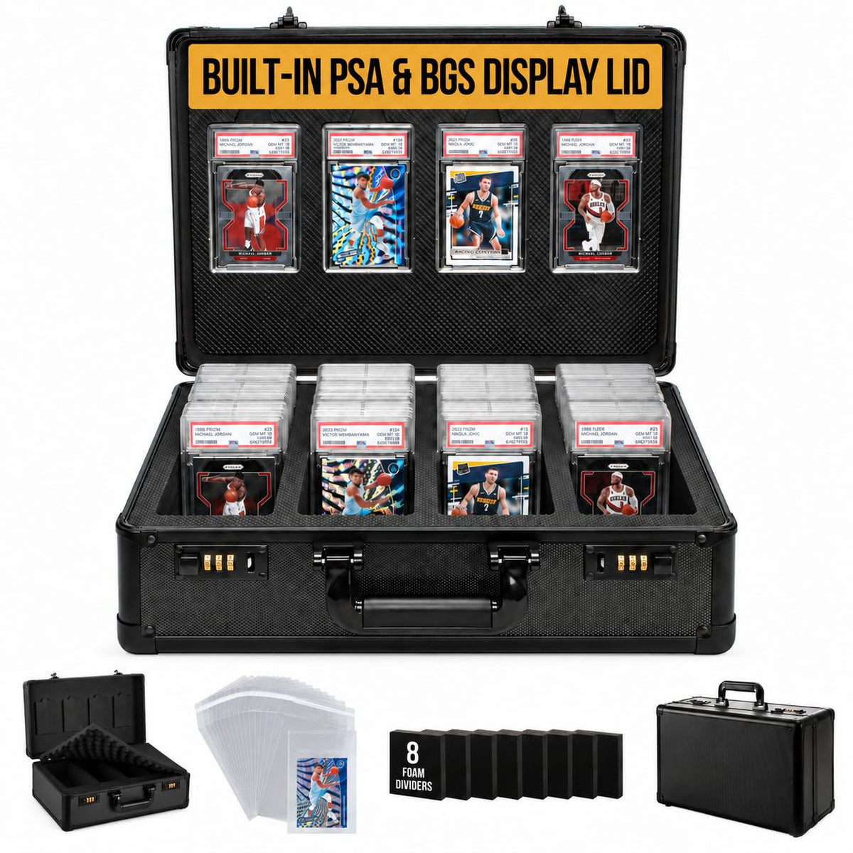 4-Row Graded Card Storage Box - Graded Card Case | Home Organization - Image 1