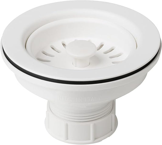 Kraus Kitchen Sink Strainer for 3.5-Inch Drain Openings in White, PST1-WH