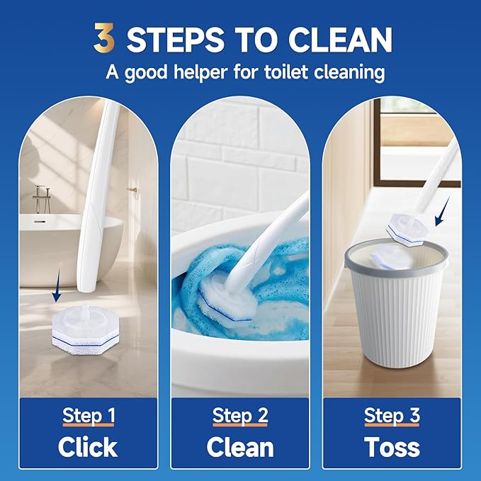 20 Count Toilet Wand Refills Compatible for Clorox, 5X Cleaning Power Toilet Bowl Cleaners & High-Density Disposable Toilet Brush Scrubber - No Falling Apart, Instant Foam Cleaning