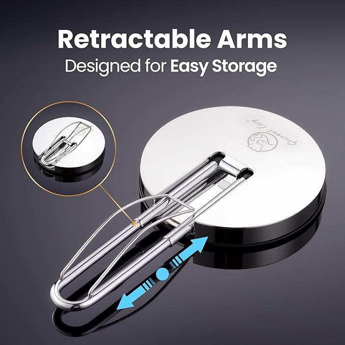 Single Hand Tear Paper Towel Holder, Anti-Slip Kitchen Towels Stand, Adjustable for Various Roll Sizes, Super Space Saver Foldable Stainless Steel Hand Towel Holder, Heavy Duty with 5-Year Warranty