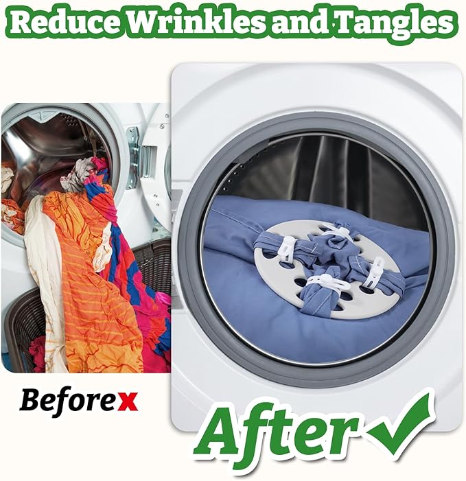 Bed Sheets Detangler, 2 Pack, Reduces Tangles and Wrinkles in Washer and Dryer, Reusable Laundry Accessories