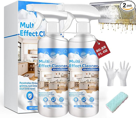 Snowlily 2PCS Kitchen Cleaner Spray Stubborn Stains Cleaner Powerful Heavy Duty Degreaser & Grease Remover for Stovetops,Range Hoods,Cabinets-Multi-Purpose Foam Cleaning Supplies