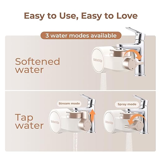 Waterdrop Water Filter for Sink Faucet 2.0, Bathroom Sink Water Filter Faucet for Skin, 0.01 Micron, Reduce Chlorine & Scale Control and BFTF1 Replacement Filter