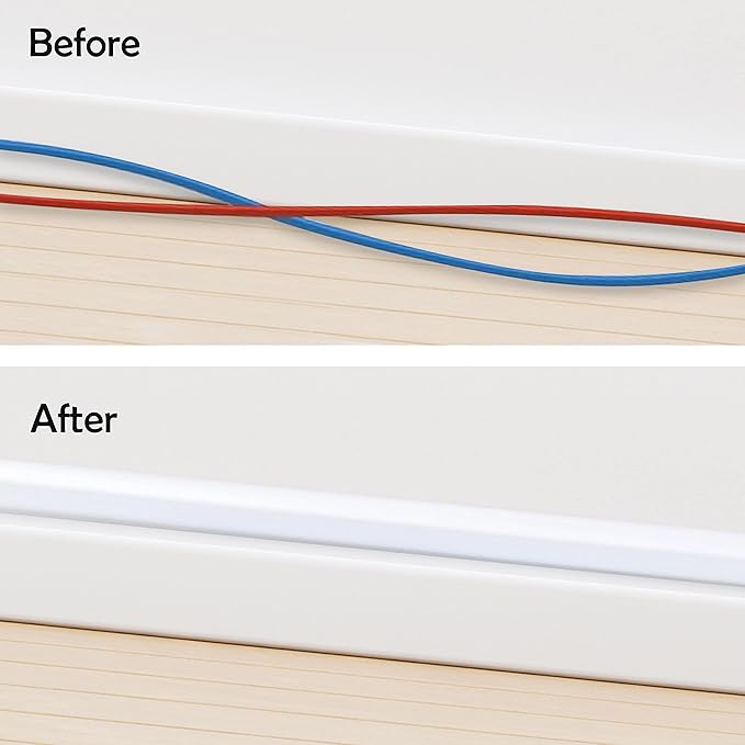 Rubber Bond TV Cord Hider Cable Protector - Strong Self Adhesive Wall Cord Cover Cable Hider - Low Profile Cable Management Wall Cord Concealer Cable Raceway