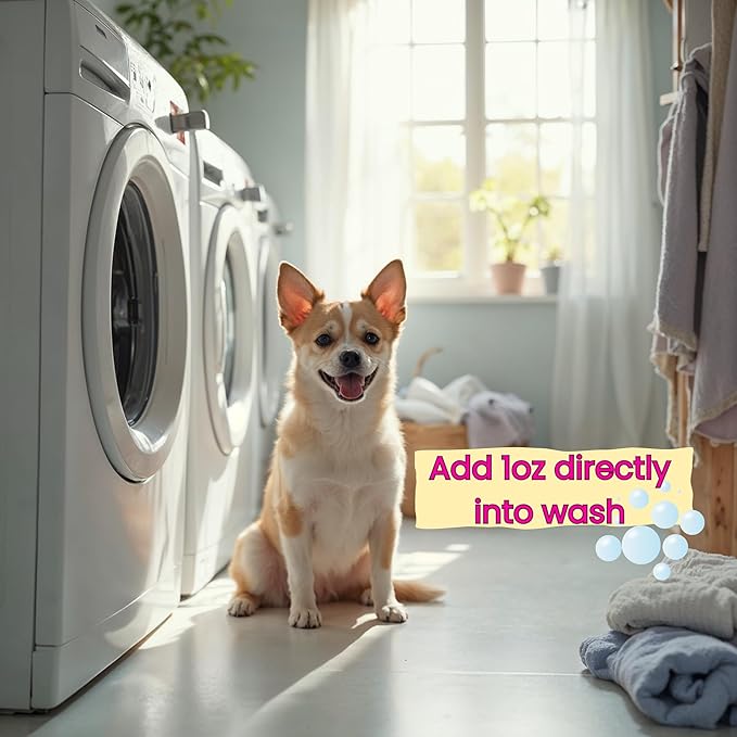 PUPIBOO Wee Out Wash Enzyme Laundry Additive for Pet Odor & Stain Removal - Pet-Safe, Non-Toxic Urine Eliminator for Washable Dog Pads, Bedding, and Blankets - Freshens & Cleans Fabrics