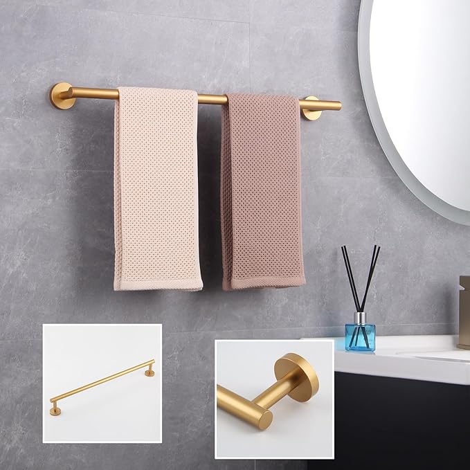 Bathroom Towel Bar — 24" Gold Stainless Steel