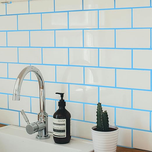 Tile Grout Repair Kit - Blue - Premixed Acrylic Sanded Grout, Waterproof Formula, Bathroom & Shower Grout Repair, with Plastic Applicator, 13.4 oz / 380 g / 0.84 lb