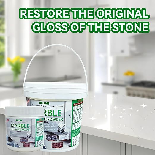 Professional Marble Polishing Powder Granite Polishing Kit Marble Floor Polish – Restore Shine & Remove Dullness, Safe for All Kinds of Stone, Countertops, Floors (10 oz)