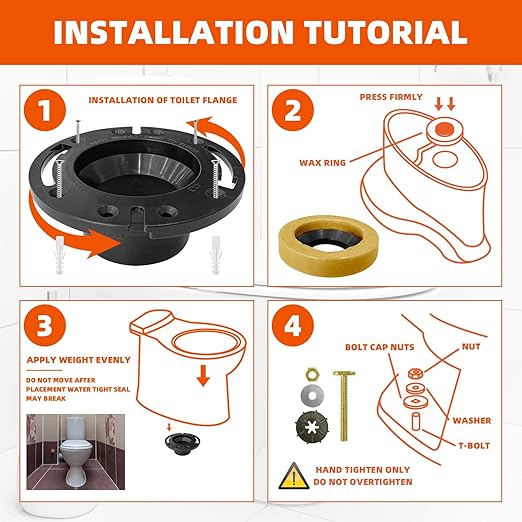 RV Toilet Flange with Wax Ring, Socket Floor Flange Wax Seal Ring Repair Kit for RV 300/310/320 Toilets, Replaces 385345892 RV Floor Flange